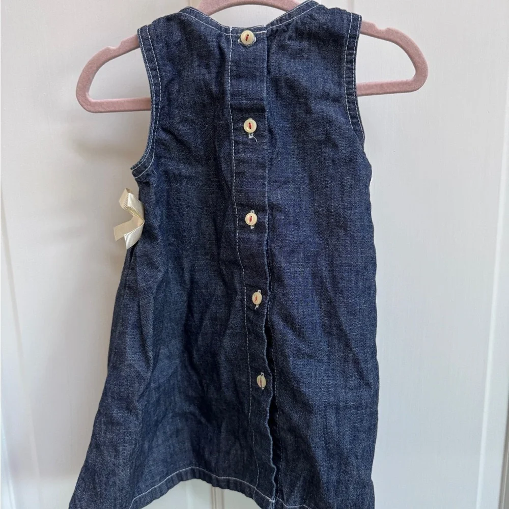NWOT Baby Gap 6-12M Girls Chic Denim Sleeveless Tank Top Dress with Front Pocket